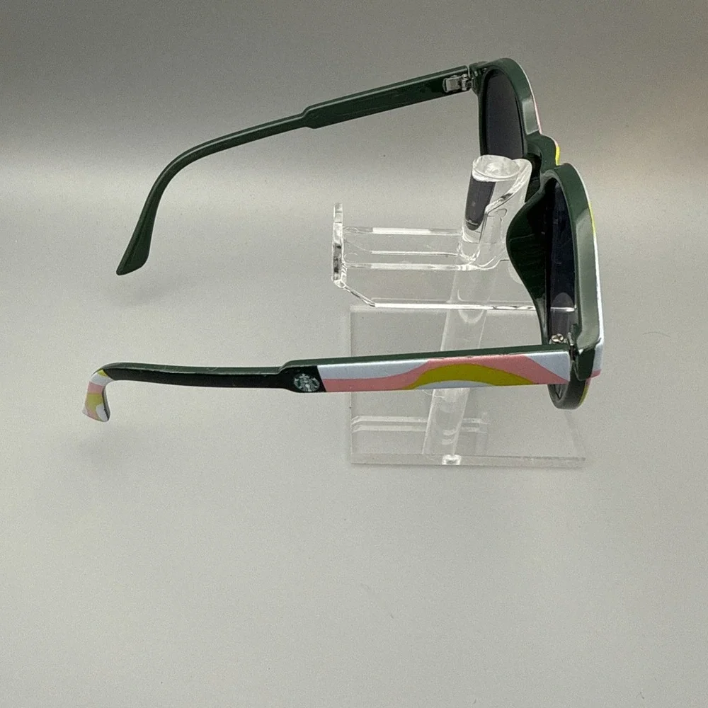Starbucks Round Colorful Sunglasses - Pink, Yellow, White & Green Starbuck Logo